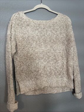 Abercrombie & Fitch Neutral Knit Scoop Sweater - Beige Heather